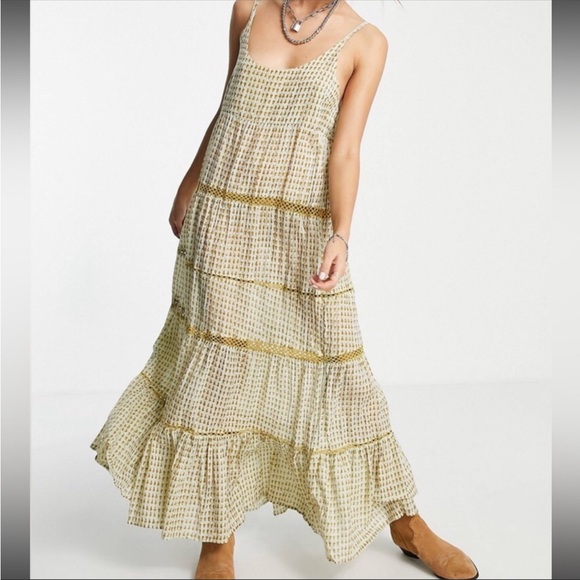 Free People Dresses & Skirts - Free People Midnight Dance Print Maxi Dress In Gray Combo. NWT! Sz M